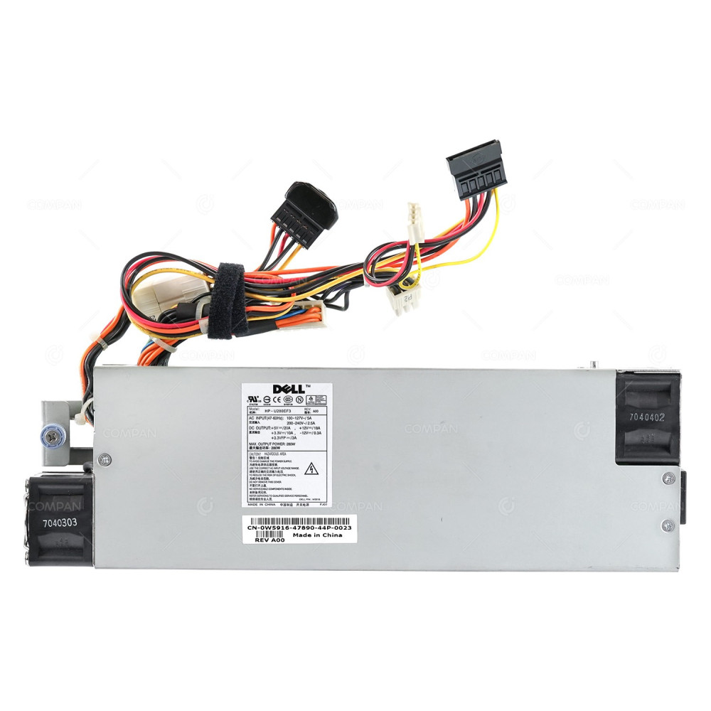 W5916 DELL POWER SUPPLY 280W FOR POWEREDGE 750 0W5916, HP-U280EF3